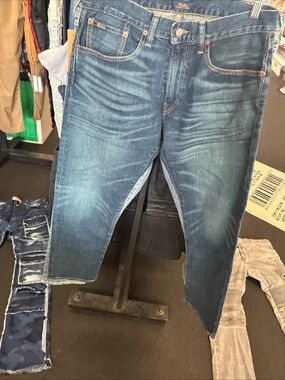 NEW Polo Ralph Lauren Slim Straight Jeans NWT Sz 30 X 30 Blue Vintage Style